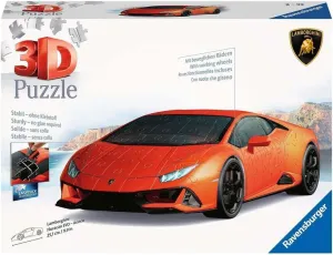 - 108 Pieces - No Glue Required - New 2023 Ravensburger stylize Orange Lamborghini Huracan 3D Jigsaw Puzzle for Kids and Adults Age 8 Years Up 