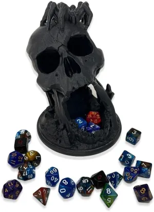 - DND - D&D - (Black MunnyGrubbers - 6.5" Skull Dice Tower - (Random 7PCS D20 Dice Set basketry hibernation optimistic refractory Included) - No Paint Odorless Plastic - Tabletop Roleplaying Game - Dice Roller - Dungeons and Dragons 