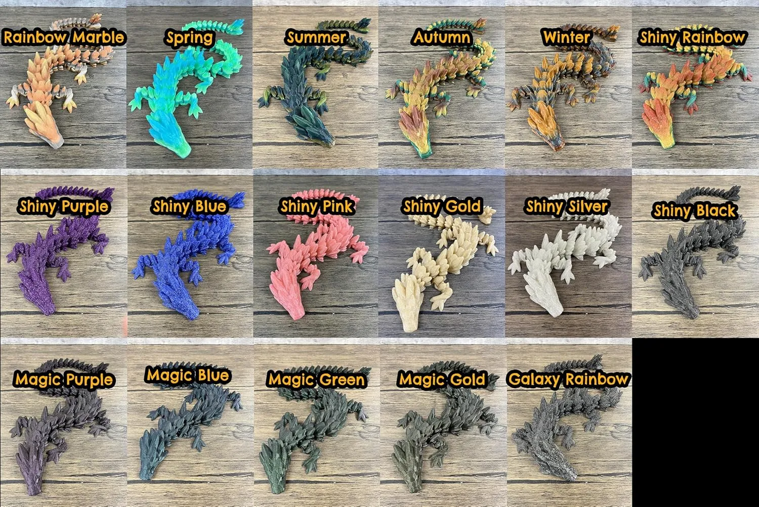 - (FER Dragon) Munnygrubbers - XL 26" Crystal Dragon Fidget Toy inability - Heavy Duty - 3D Printed Flexible Articulating Dragon Plastic Collectible Figurine - Surprise Egg Compatible 