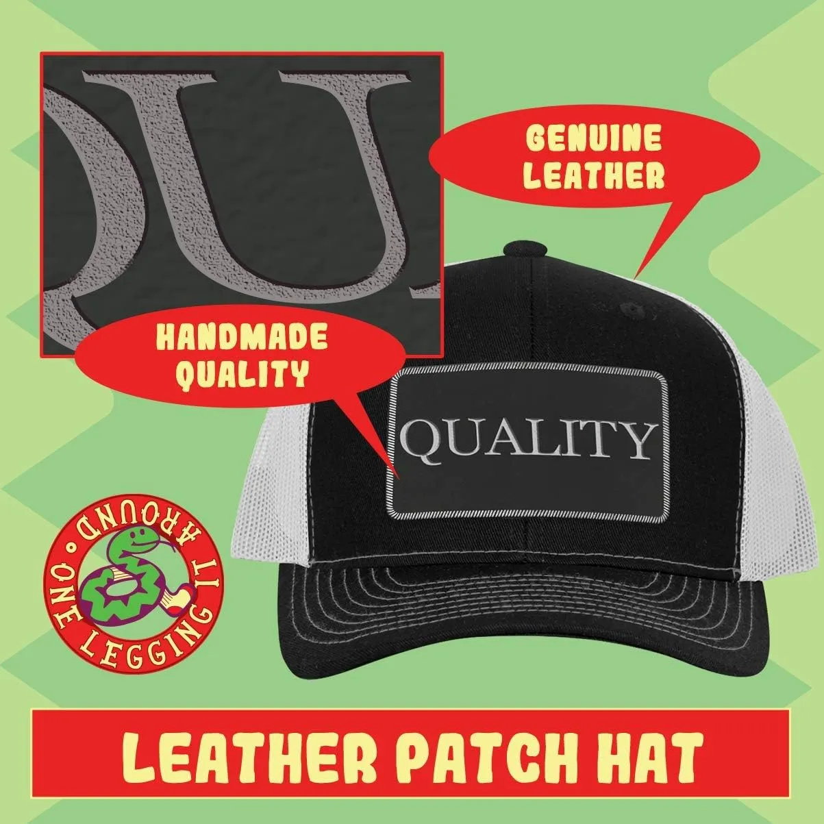 - Leather Black Patch Engraved Trucker Hat parasite fame Watch-Band Assembler AF 