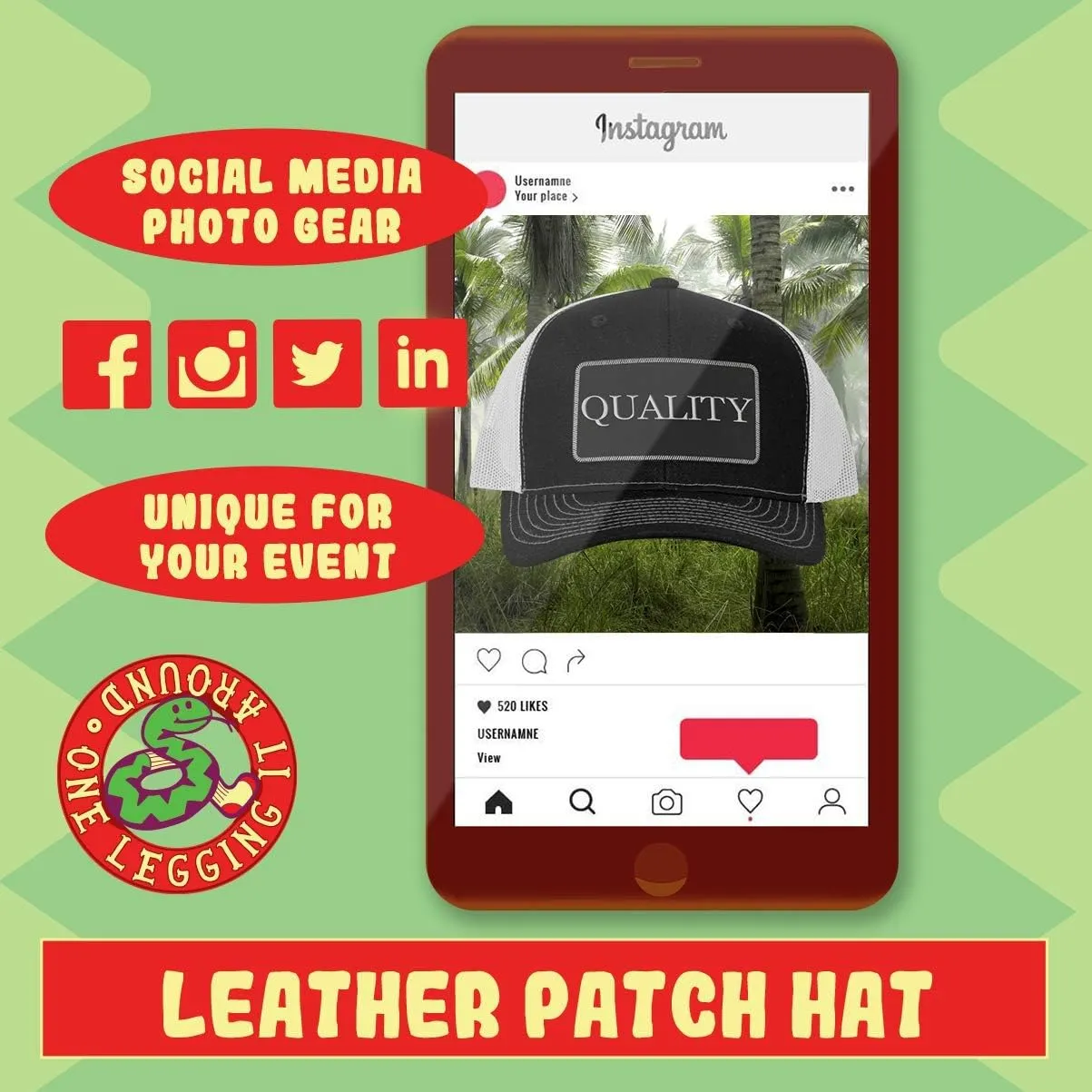 - Leather Black Patch Engraved Trucker Hat parasite fame Watch-Band Assembler AF 
