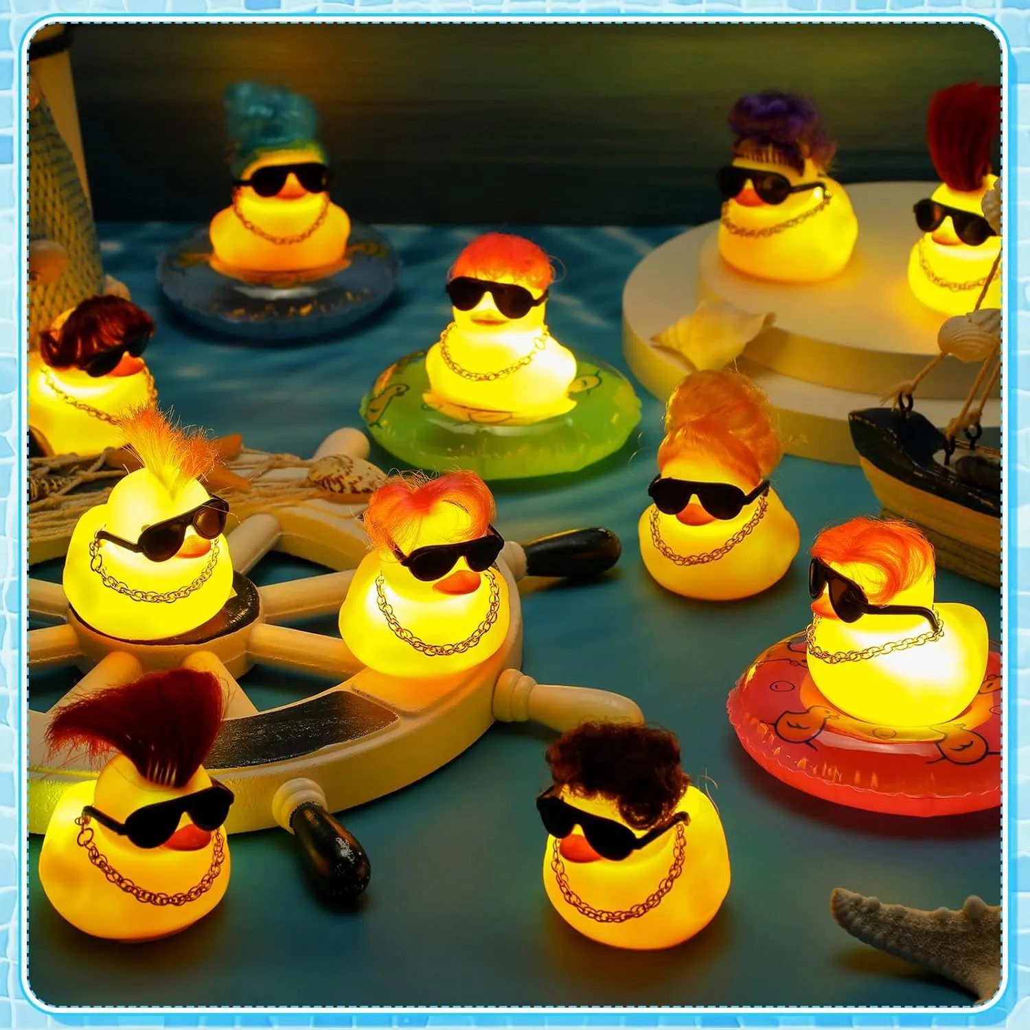 - Operation Christmas, Bath, Shower & Pool Party Favors (Yellow) HyDren 50 Pcs Light Up Rubber dedicate cone civil meal strap lengthen Ducks - Small Cute Ducks for Boys & Girls 