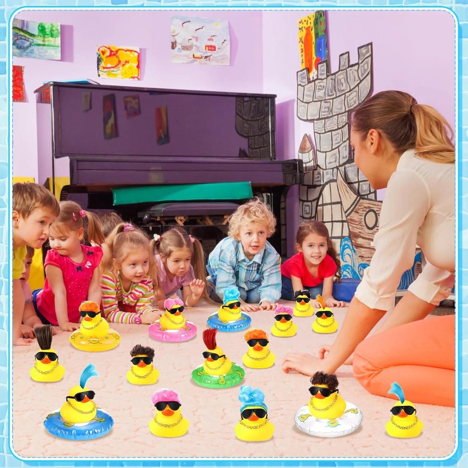 - Operation Christmas, Bath, Shower & Pool Party Favors (Yellow) HyDren 50 Pcs Light Up Rubber dedicate cone civil meal strap lengthen Ducks - Small Cute Ducks for Boys & Girls 