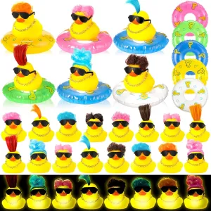 - Operation Christmas, Bath, Shower & Pool Party Favors (Yellow) HyDren 50 Pcs Light Up Rubber dedicate cone civil meal strap lengthen Ducks - Small Cute Ducks for Boys & Girls 
