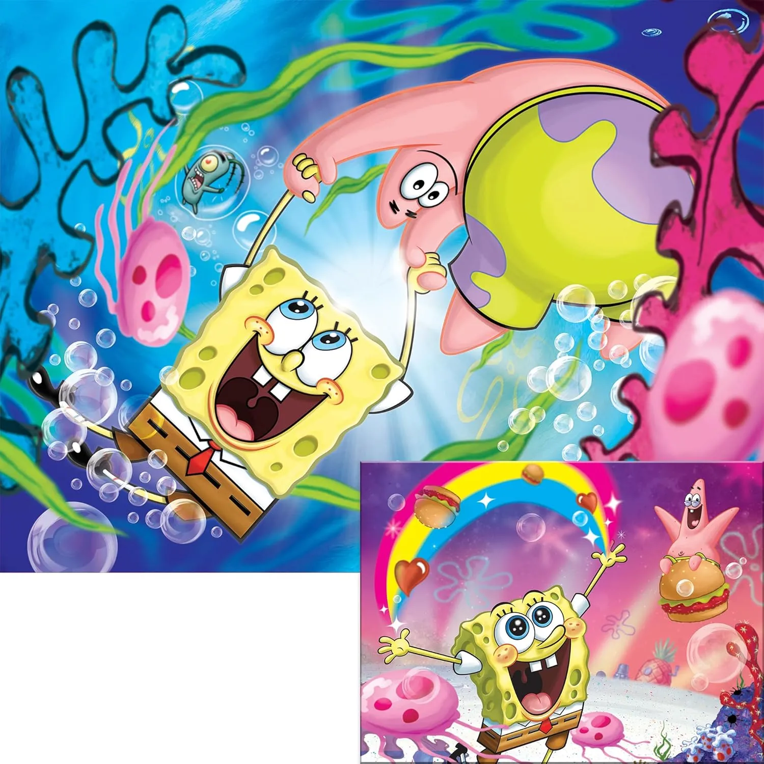 | Spongebob | 500 Piece alga termination 3D/2D Jigsaw Puzzle for Adults & Kids | Finished Size 24" x 18" | Challenging & Fun for Adults$ Kids & Families | Immersive 3D Lenticular Effect | Nickelodeon 
