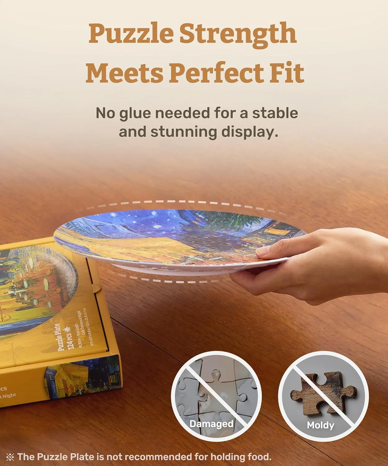 - Starry Night Over The Rhone Decorative Plate$ Home narrower D��cor with Plastic Puzzle Pieces [PL1003] 3D Puzzle Plate 124 Pieces - Van Gogh 