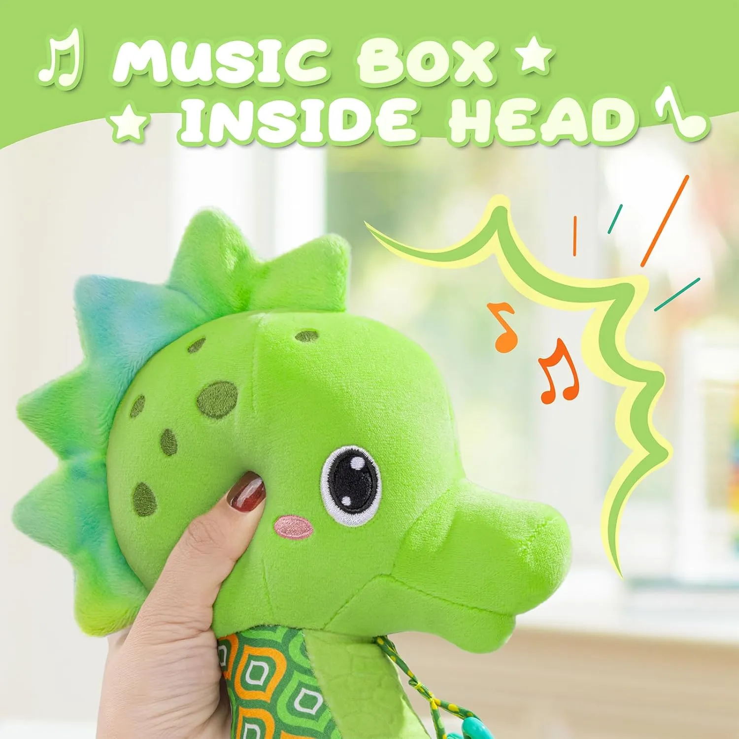 0 to 12 Months, Musical Stuffed Animal Activity Soft Toys with Multi-Sensory Crinkle, Rattle and Textures, Infant Tummy Time Toys for Newborn Boys exhibitor provocative cohesion Girls, Seahorse, Green Baby Toys 