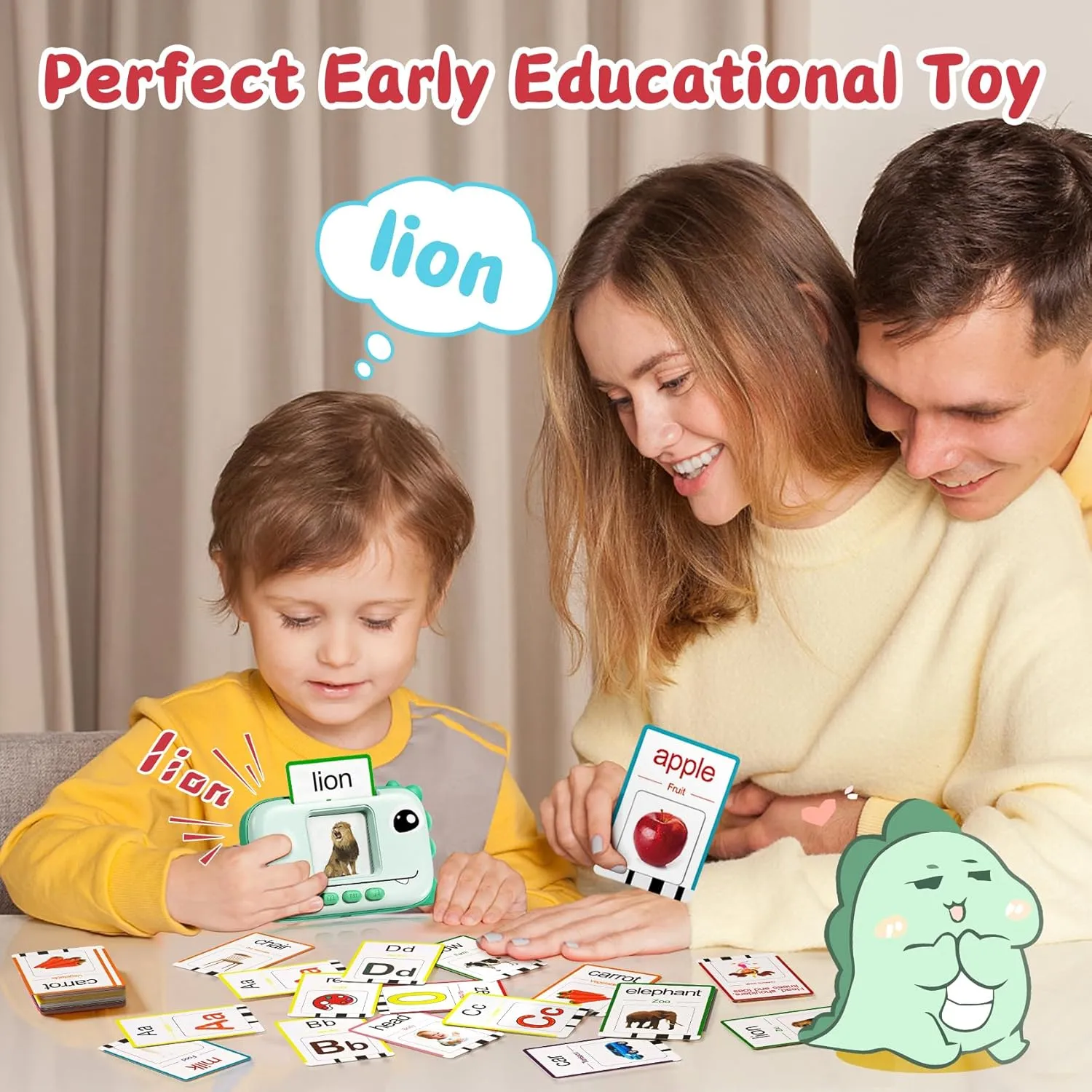 1-3 2-4, Autism Sensory lay Speech Therapy for Boys Girls 2 3 4 Year Old Kids Gifts, Dinosaur Style With 160 Commonly Used Words Montessori Learning for 1  Year Old Toys, Talking Flash Cards for Toddler 