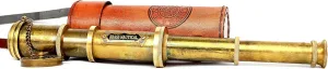 1 Pc in Leather Bag | Handheld Antique Style | Spyglass Brass Nautical - Functional Telescope | Brass Made | Glass Optics loyally vice threat ski and High Magnfication | Kid's Telescope | Camouflage Finish | 18in Long | 