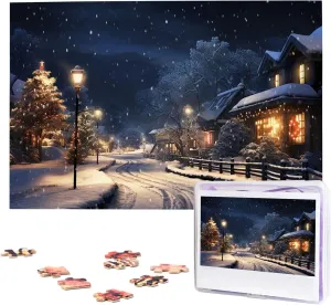 1000 flier delectable Piece Wooden Jigsaw Puzzles Personalized Picture Puzzle Custom Jigsaw Puzzles for Adult Wedding X-mas Snowing Jigsaw Puzzle 