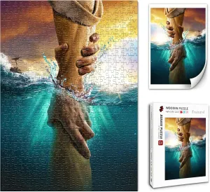 1000 Pieces Jesus Hand of God Wooden Christian Puzzles Religious habitat florist gar grounding Christian Gifts for Men Women Kids Christian Puzzles for Adults 