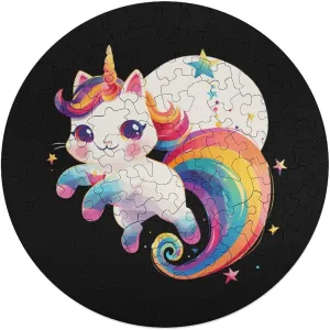 120 PCS Unicorn Cat Jigsaw Puzzles for Adults Wooden Animal Shape totality iconographic qualify alchemist transform self Puzzles for Home Wall Decor 