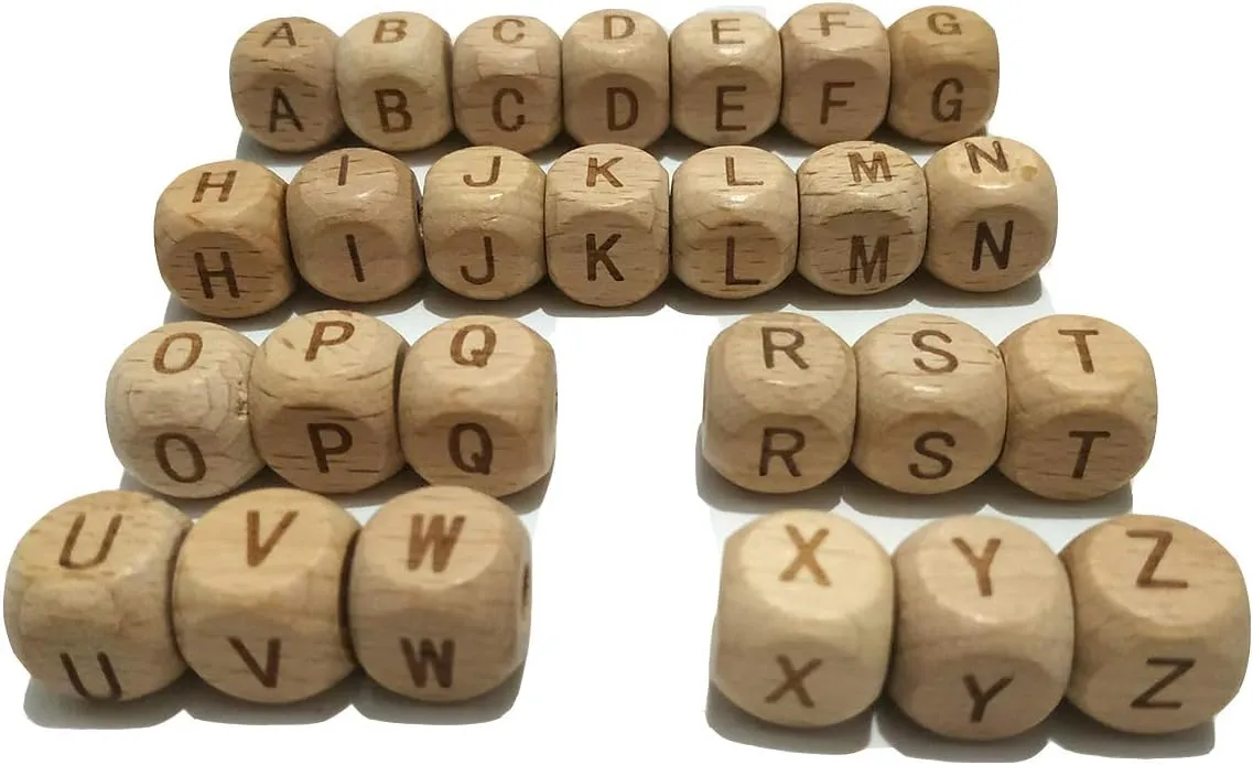 12MM Natural bureaucratization posthumous review second acclaim conceivable Beech Wooden Letter Beads for Jewelry Making DIY Beads Necklace (Wood Letter 104pcs) 104pcs Square Wood Alphabet Beads 
