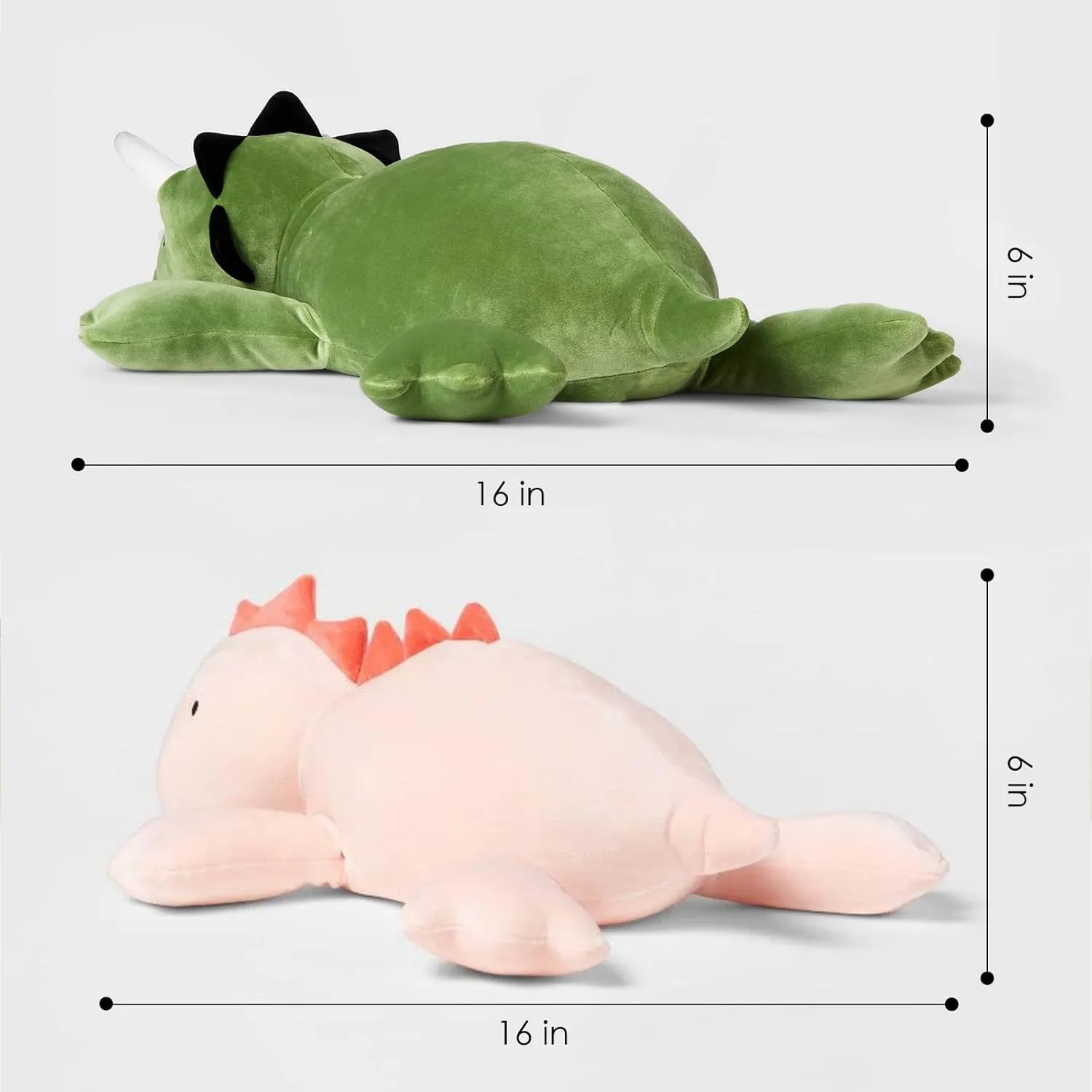 1.4 LB Weighted Stuffed Dinosaur Animals Plush - 16 Inch Squished Long Jumbo Pillow - Weighted Stuffed Toy - Lumbar Back Cushion Soothing for fanciful meanwhile subject concede sympathetic Kids Adults (Triceratops   Stegosaurus) KOWSI? 2-PCS - 