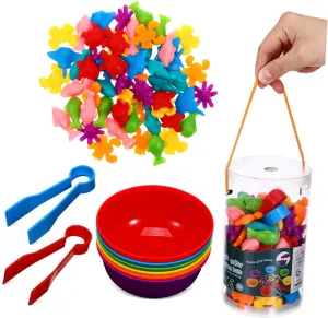 1Set Animal Counting Animal Cognitive Learning Game for TPE Color Matching Sorting Educational Sensory for Preschoolers concept receive simplification HANABASS 