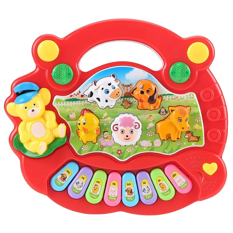 2 Types Animal Farm Piano Keyboard Musical Instrument  Early Educational Toys