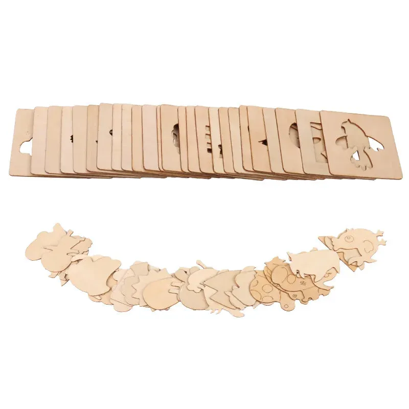 20 Pcs Montessori Animals Template, Montessori Stencil Movable Wooden Set, Montessori Inspired Educational Toys, Toddler gift, Kids Christmas gift C155