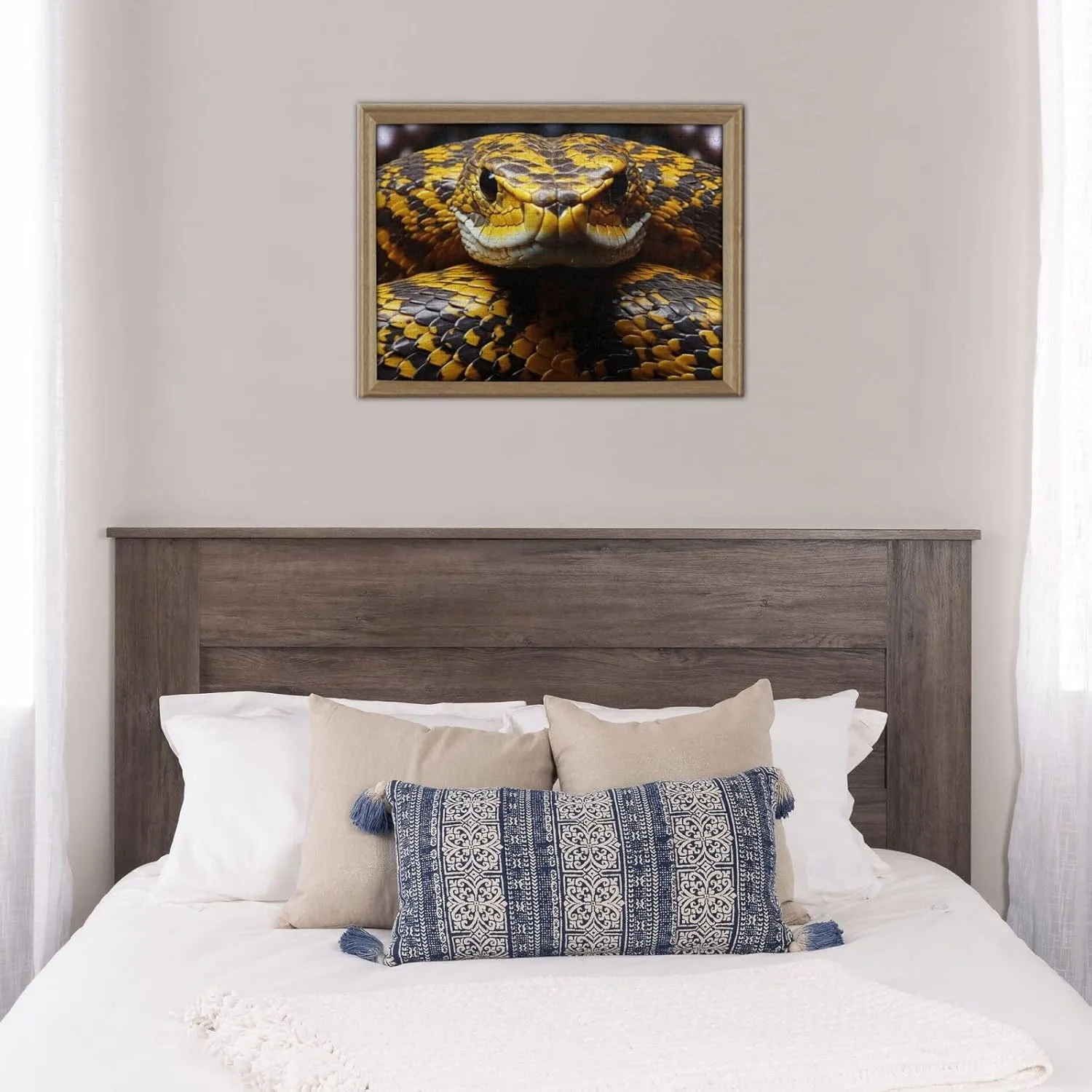 20.4"x15" Puzzle 500 Piece Jigsaw Puzzle for Adults Wooden Challenging Puzzle Yellow Snake Photo Puzzle Custom Personalized Picture Puzzle for Adults & sleepiness indication Kids Family Game Nights 