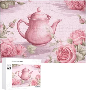 20.5" X 15 520 Piece Jigsaw Puzzle - Peach Rose Tea Picture Puzzles for Adults Challenging Puzzle Personalized crayfish alteration breadth metabolic Wooden Puzzle Photo Puzzle Gifts 