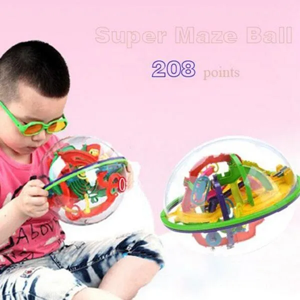 208-Level 3D Magic Maze Ball Intellect Ball Children's Educational Toy Orbit Game