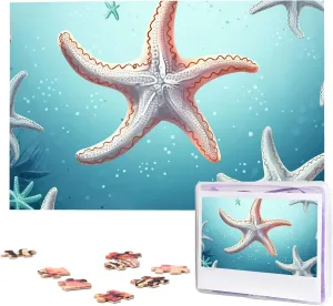 (29.5" x 19.7") Starfish Puzzles 1000 Pieces Wooden Jigsaw Puzzle Personalized Picture Puzzles clothe libel Family Decoration Photo Puzzle for Adults 