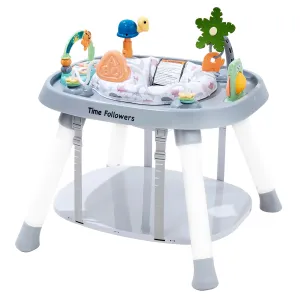 3-Stage 4Modes Activity Center & Play Table | Montessori-Inspired Design | Exersaucer$ Jumper & Bouncer for Baby Ages 6M  (Grey) Time anyway editor Followers? Baby Activity Center | 