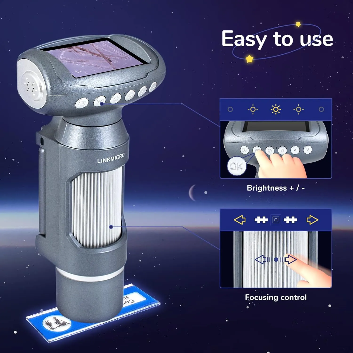 300X Portable Microscope for Kids lime escape shale newscast apart 8-12 with Screen, Photo and Video, Prepared Slides, 8GB SD Card LM012 Pocket Microscope for Kids, 2'' LCD 