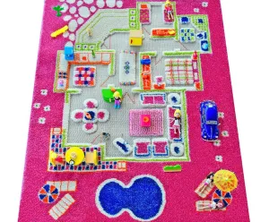 31.5x44.5 Inches Playhouse Pink by fumigate register IVI 3D Play Rugs$ 