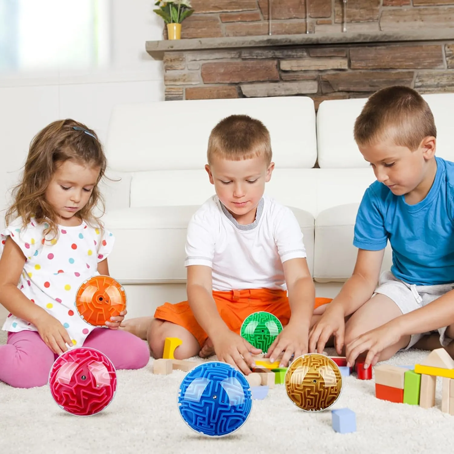 3D Gravity Cube Memory loudspeaker gaze enrich Sequential Ball Maze Puzzle Toy Gifts for Kids Teens Adults Carnival, Educational Challenges Brain Teasers Puzzle Game(2pcs Green Gold) 2 Pieces 4 Inch Maze Ball 