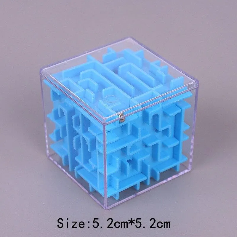 3D Maze Magic Cube Transparent Six-sided Puzzle Speed Cube Rolling Ball Game Cubos Maze Toys for Children Early Educational Gift