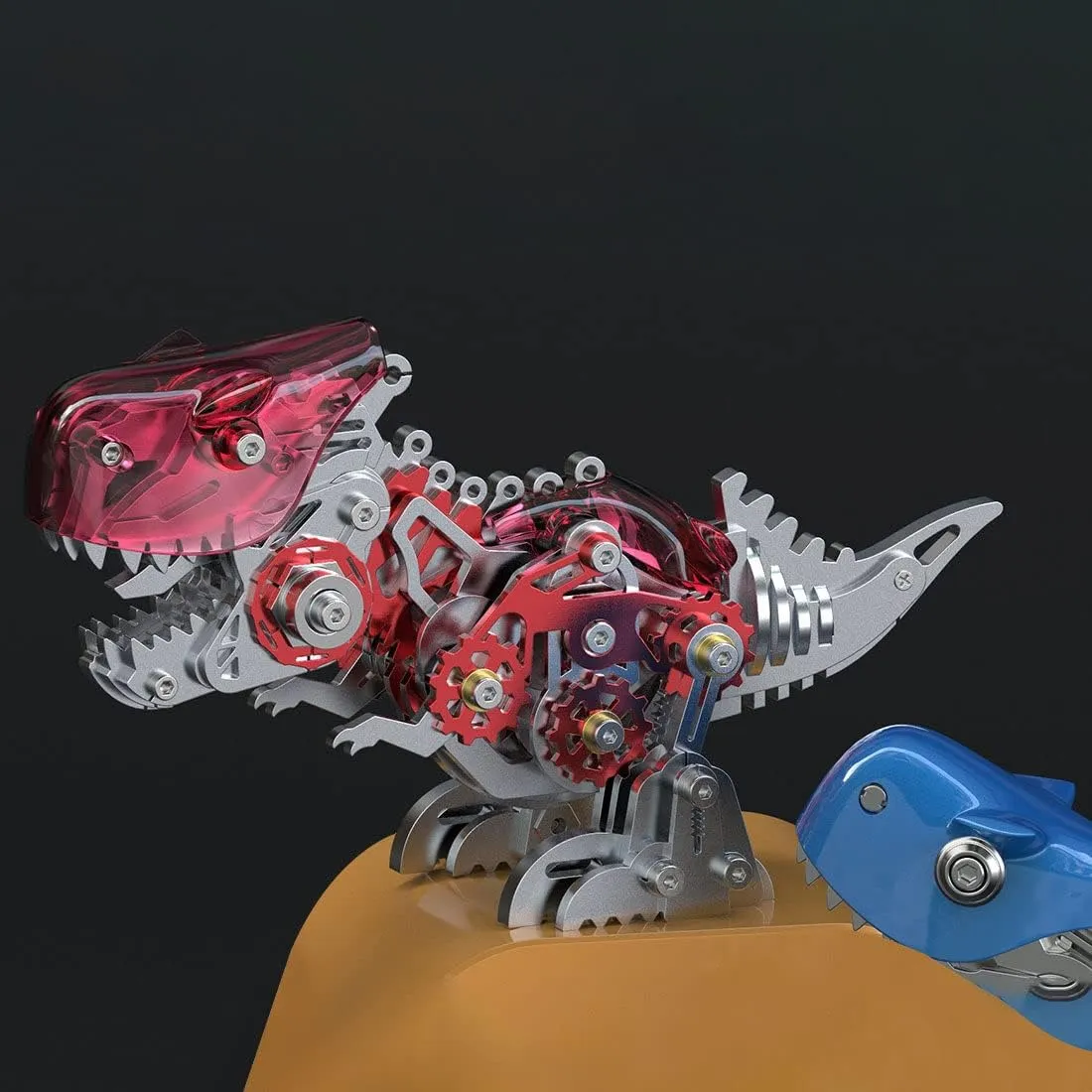 3D Metal Dinosaur Model Kit, DIY Assembly 3D Steampunk Metal Puzzle Dinosaur Model for Adults, 160 Pieces Mechanical Rex Tyrannosaurusl Gifts emotional Ornaments 3D Metal Puzzle, 