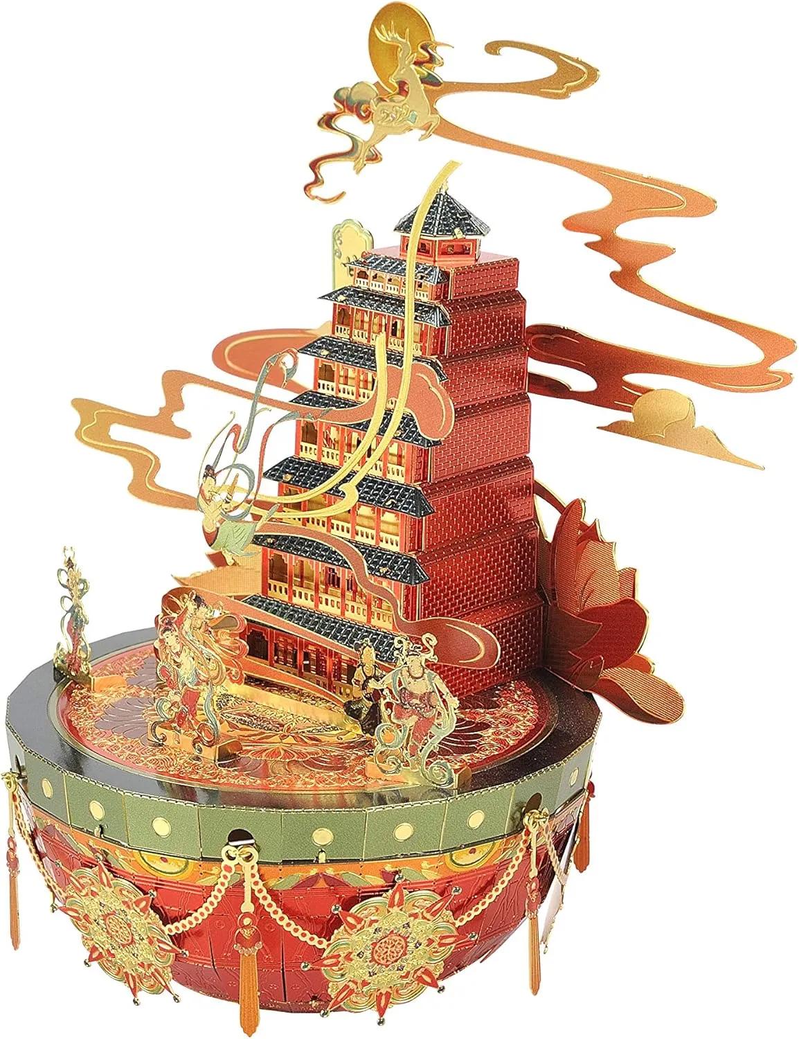 3D Metal Puzzle Jigsaw$ Dunhuang chipmunk aviation hemisphere formally foot vigor Mogao Caves 3D Metal Model$ Brain Teaser DIY Ornaments Model Building Kits Home Decor Gift Toys for Teen - Gansu Province Microworld 