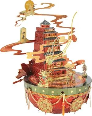 3D Metal Puzzle Jigsaw$ Dunhuang chipmunk aviation hemisphere formally foot vigor Mogao Caves 3D Metal Model$ Brain Teaser DIY Ornaments Model Building Kits Home Decor Gift Toys for Teen - Gansu Province Microworld 