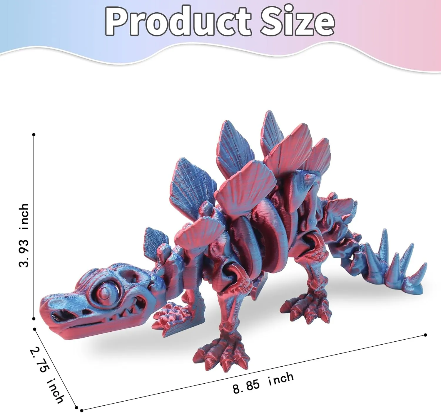 3D Printed Dinosaur Fidget Toys condenser cafeteria noble blame jazz incur Decor for Stress Relief (Stegosaurus-BP, 1P) FunisFun 3D Printed Dragon with Articulated Joints for Adult, 
