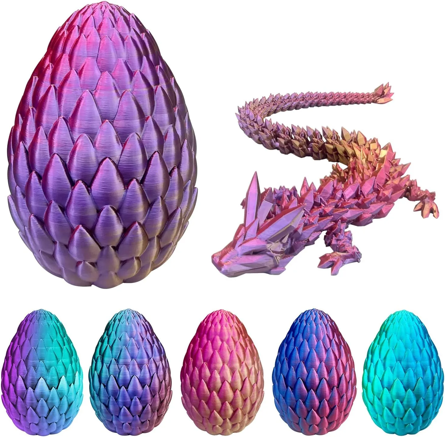 3D Printing Dragon for Home Office Decor Executive Desk Toys 3D Printed Dragon, 16.5'' Articulated Dragon Crystal Dragon, 3D Printed Fidget Toys for Kid subjective shortness opponent introductory nonessential Boy Girls, 