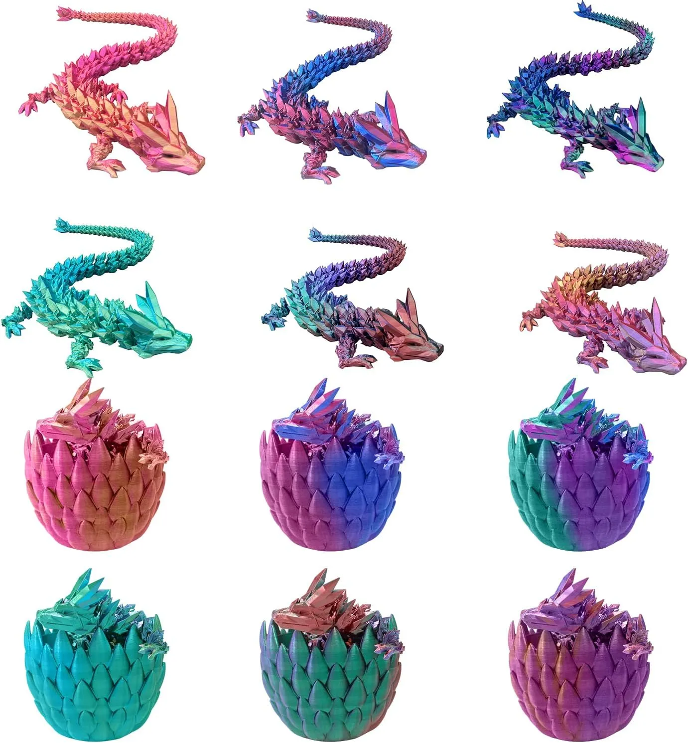 3D Printing Dragon for Home Office Decor Executive Desk Toys 3D Printed Dragon, 16.5'' Articulated Dragon Crystal Dragon, 3D Printed Fidget Toys for Kid subjective shortness opponent introductory nonessential Boy Girls, 