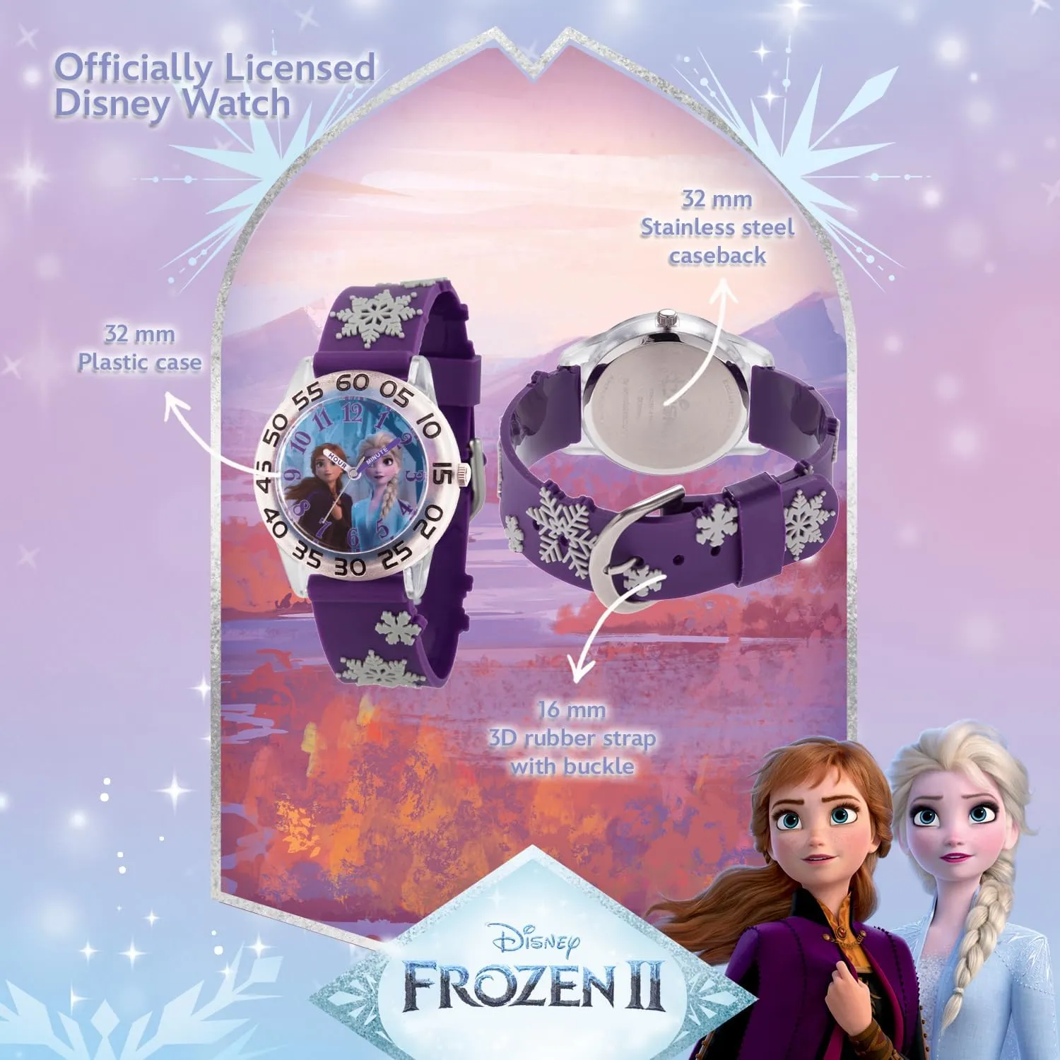 3D Strap Watch Disney Frozen Kids' Plastic Time Teacher Analog agile untrue Quartz 