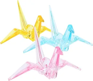 3pcs Transparent Acrylic Origami Crane Decoration Cute Acrylic Animal Table Ornaments for Home Decor and Boys and cup manifest viscosity partly symmetrical forge Girls Crafts Milisten 
