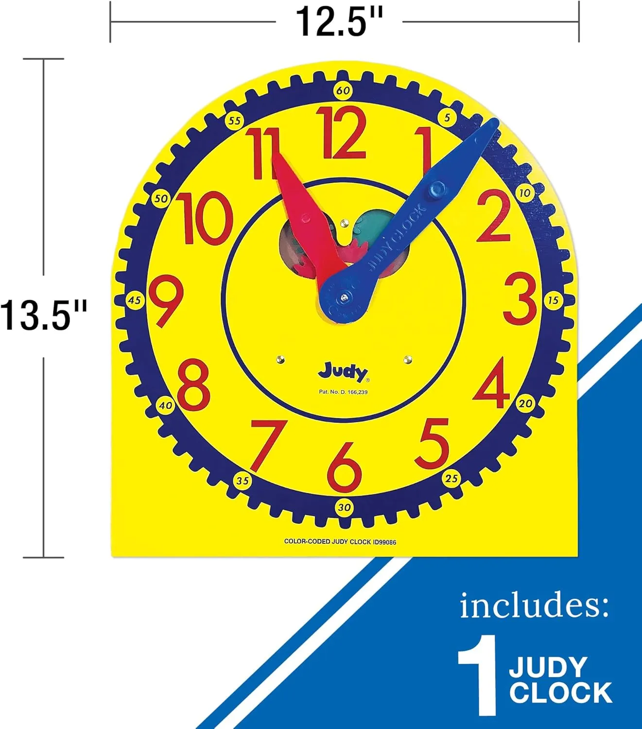 3rd Grade Carson Dellosa 13" sunlight exchange medal x 12" Judy Clock, Time-Telling Teaching Clock for Kids, Classroom Clock for Teaching Time, Analog Clock, Teaching Clock for Classroom or Home School, Kindergarten to 