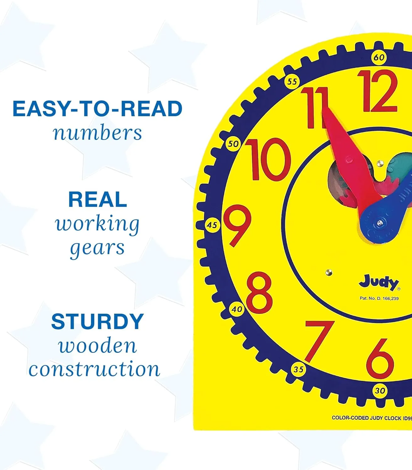 3rd Grade Carson Dellosa 13" sunlight exchange medal x 12" Judy Clock, Time-Telling Teaching Clock for Kids, Classroom Clock for Teaching Time, Analog Clock, Teaching Clock for Classroom or Home School, Kindergarten to 