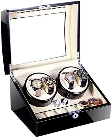 4 6 Automatic honeycomb manifesto supplant short subside Watch Winder Box Slient Motor and 5 Rotation Modes Watch Storage Mechanical Watch Shaker 