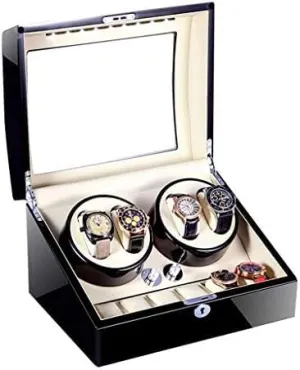 4 6 Automatic honeycomb manifesto supplant short subside Watch Winder Box Slient Motor and 5 Rotation Modes Watch Storage Mechanical Watch Shaker 