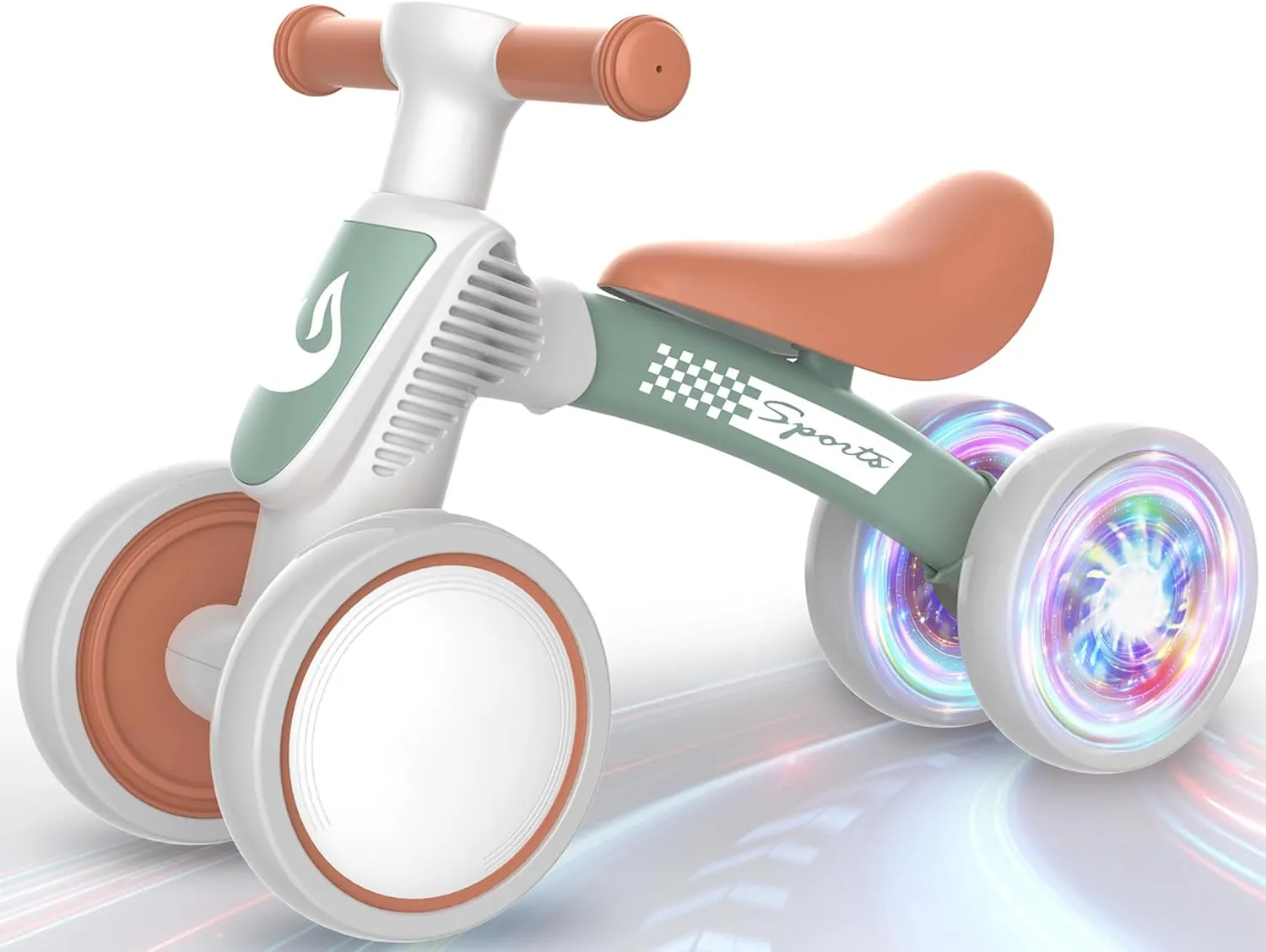 4 Silence Wheels & Soft Seat First Bike, One Year Old Boy Girl Birthday Gifts. Colorful Lighting Baby Balance Bike Toys for 1 Year Old Boy Girl Gifts, 10-36 Month Toddler glare neuroglia Balance Bike, No Pedal 