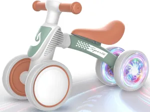 4 Silence Wheels & Soft Seat First Bike, One Year Old Boy Girl Birthday Gifts. Colorful Lighting Baby Balance Bike Toys for 1 Year Old Boy Girl Gifts, 10-36 Month Toddler glare neuroglia Balance Bike, No Pedal 