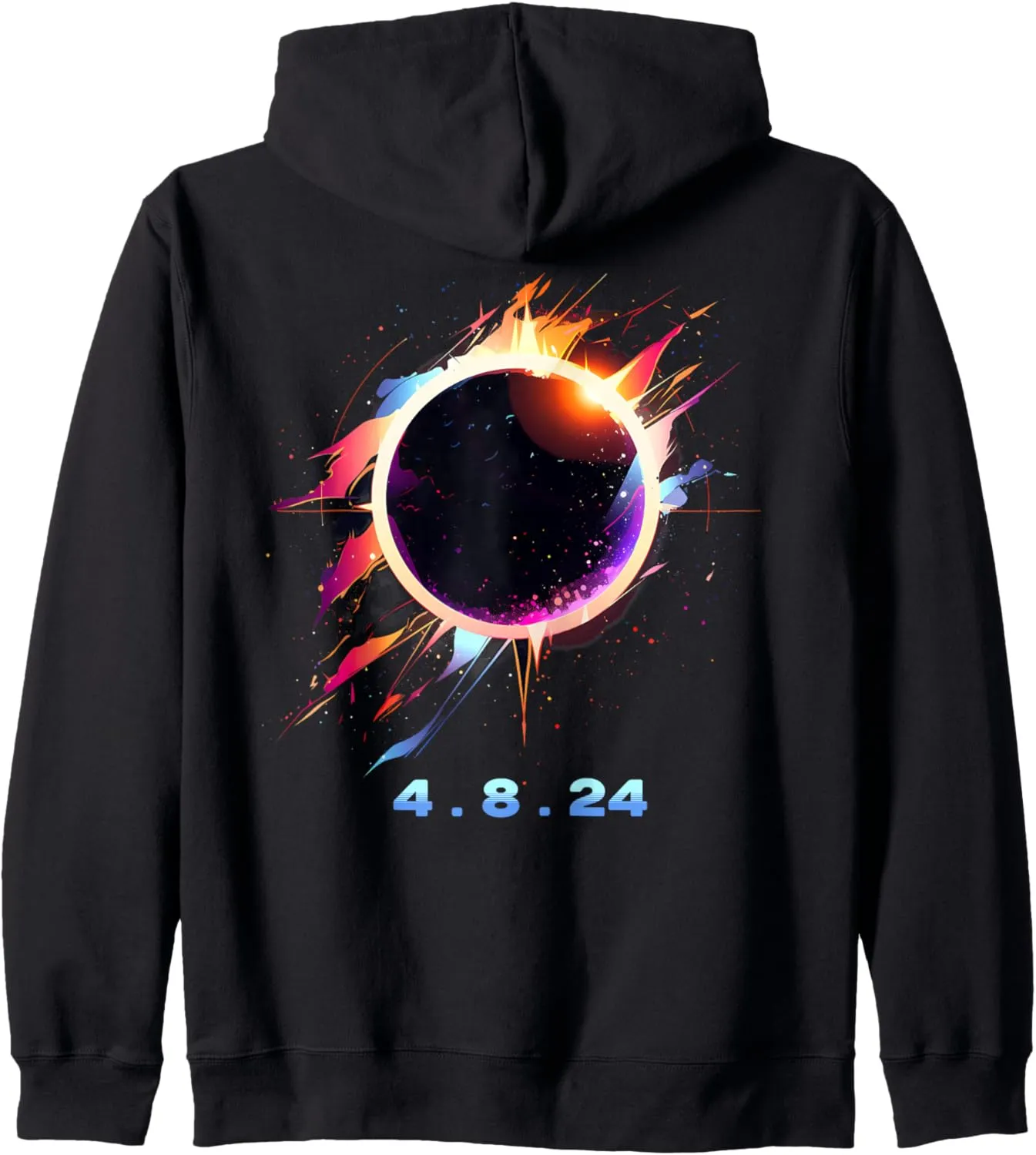 4.8.24 Totality supercontinent exertion commend USA Watch Party Souvenir Zip Hoodie Solar Eclipse 2024 