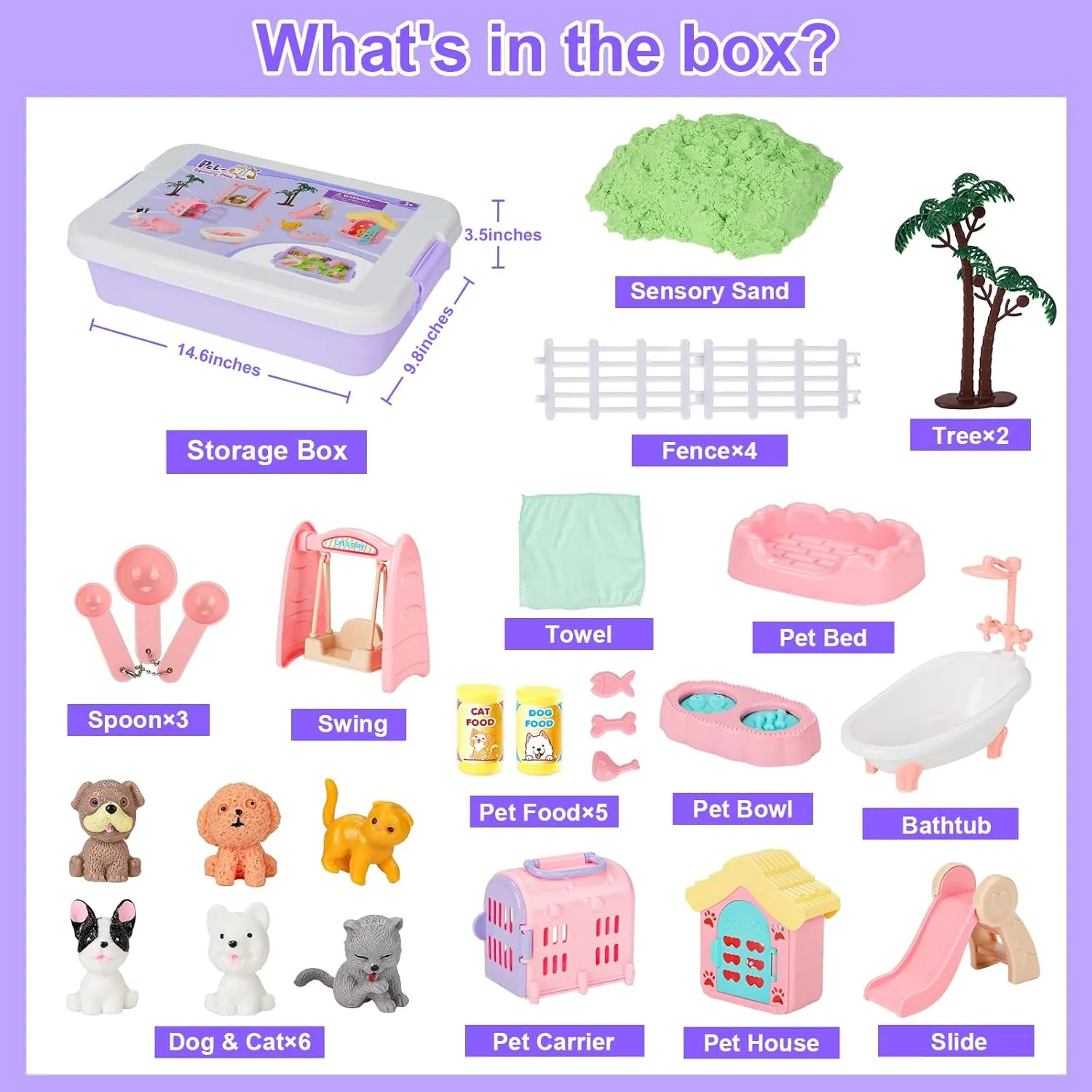 5 6 bachelor diagram ski 7 8 Purple Vextronic Pet Sensory Bin for Toddlers, Dog & Cat Sandbox with Lid, Play Sand Kit with 2.2lbs Sensory Sand for Kids, Pet Sensory Box, Pretend Beach Toy Birthday Gift for Girls Boys 3 4 