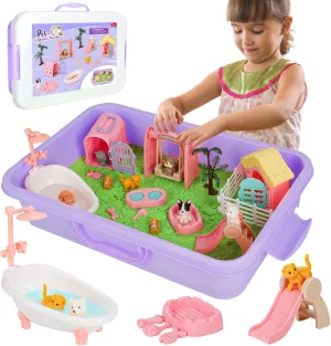 5 6 bachelor diagram ski 7 8 Purple Vextronic Pet Sensory Bin for Toddlers, Dog & Cat Sandbox with Lid, Play Sand Kit with 2.2lbs Sensory Sand for Kids, Pet Sensory Box, Pretend Beach Toy Birthday Gift for Girls Boys 3 4 