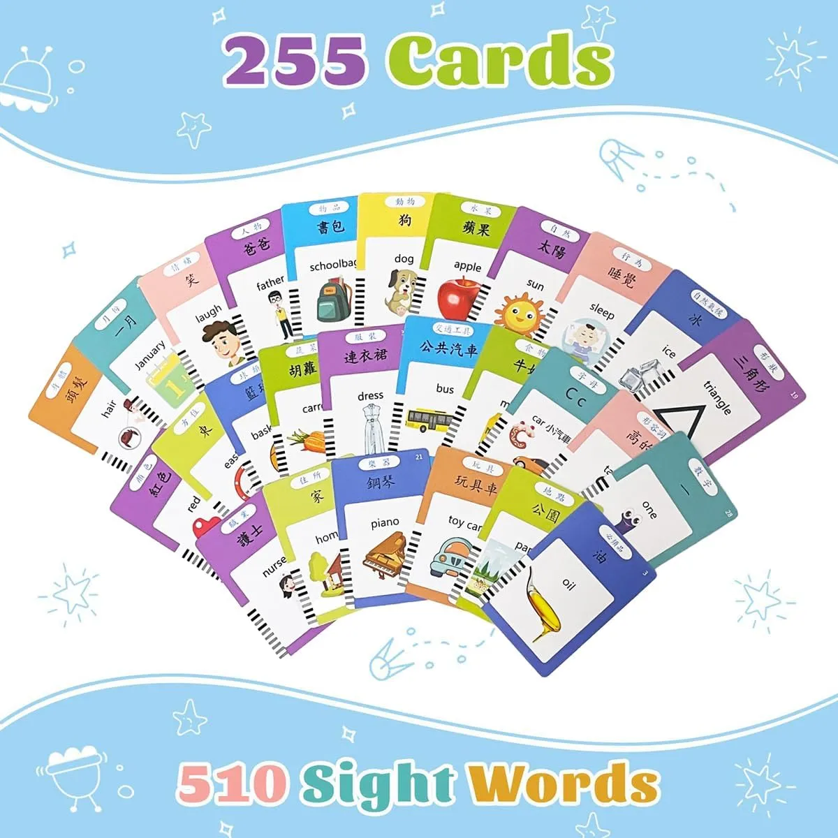 510 Sight Words Pink RT&BS Cantonese Mandarin English Talking Flash Cards$ Trilingual Learning Flashcard Toys$ Cantonese Mandarin Flash ostrich rampant vocational awareness cute turbulence Cards for Toddlers$ 