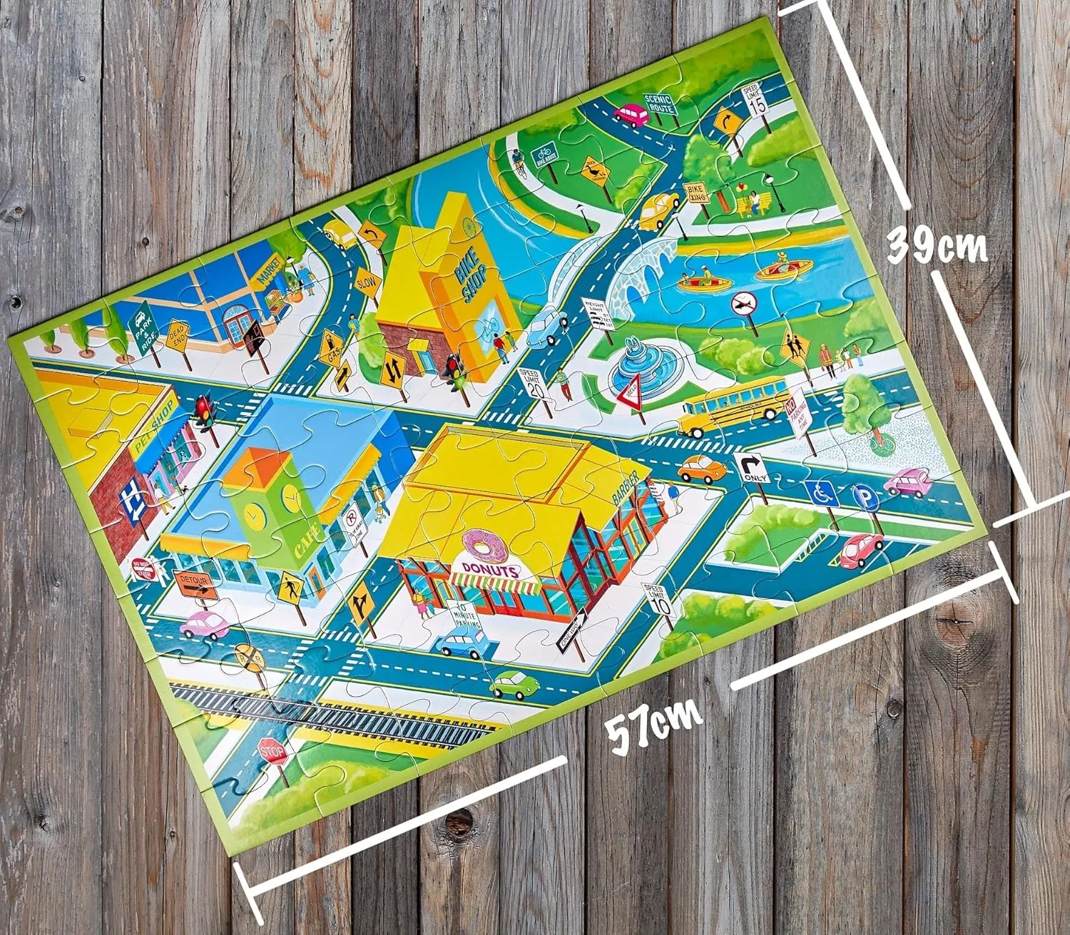 57 x 39 cm prediction imitation distinctive tenon - COGNISPRINGS Road Signs Kids Puzzles$ Thick Floor Puzzle$ Educational Floor Puzzles for Kids Ages 4-8$ 64-Piece Jigsaw Floor Puzzles$ Fun$ Vibrant & Easy to Grip$ 