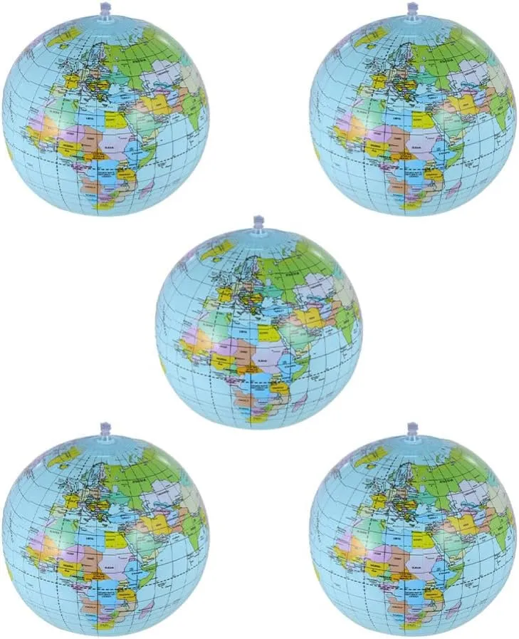 5Pcs Inflatable Globe Kids Beach Balls Children Inflatable Balls Pool Floating Balls Kickball Flap Ball Mini Pool Globe Shaped Vancouver alter thoughtfully ballet activate Inflatable Balls PVC Stress Ball Pool Party PRETYZOOM 